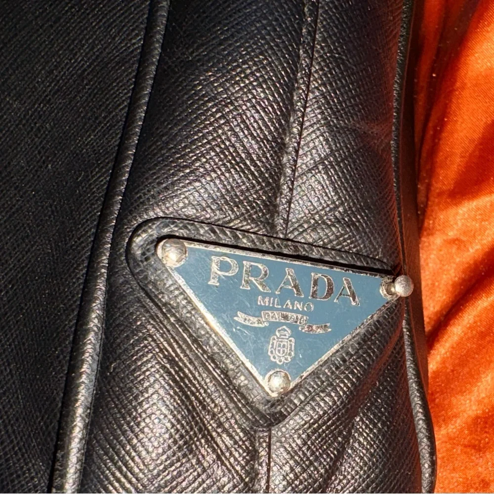 Prada Vintage Black Saffiano Leather Briefcase